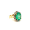 Vintage 6.88 carat Colombian Emerald in 14k yellow gold ring