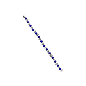 Bracelet Art déco des Anciens en platine, lapis-lazuli et diamant – Assay Jewelers