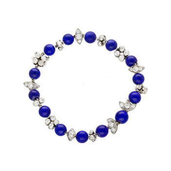 Bracelet Anciens Art déco en platine, lapis et diamants – Assay Jewelers
