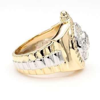 Vintage Diamond Platinum and 18K Gold Unisex Ring – Assay Jewelers
