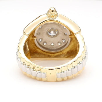 Vintage Diamond Platinum and 18K Gold Unisex Ring – Assay Jewelers