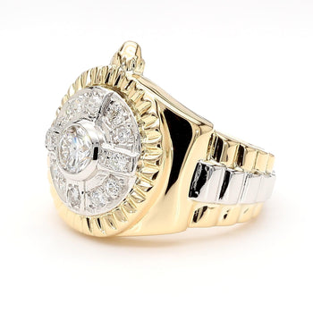 Vintage Diamond Platinum and 18K Gold Unisex Watch Face Ring – Assay Jewelers