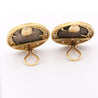 Vintage Diamond & Ruby 18K Gold Roman Coin Replica Clip-On Earrings