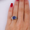 Vintage GRS Certified 2.47 Carat Royal Blue Sapphire & Diamond Platinum Ring