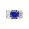 Vintage GRS Zertifiziert 2,47 Karat Royalblau Saphir & Diamant Platin Ring