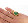 Vintage Grade A Jadeite Jade Gump's San Francisco Bezel Set Ring in 18K Gold