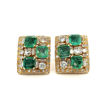 Vintage Natural Emerald & Diamond Earring and Ring Jewelry Set in 18K Gold – Assay Jewelers