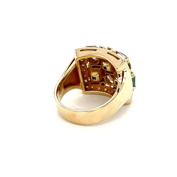 Vintage Natural Emerald & Diamond Earring and Ring Jewelry Set in 18K Gold – Assay Jewelers