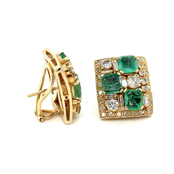 Vintage Natural Emerald & Diamond Earring and Ring Jewelry Set in 18K Gold – Assay Jewelers