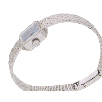 Vintage Omega Geneve Ladies 18K White Gold Blue Dial Square Mesh Bracelet Watch – Assay Jewelers
