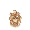 Vintage Pear Shape Tourmaline Cluster Ring in 14k Gold