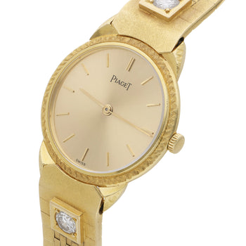 Vintage Piaget 18K Gold 0.50 Carat Diamond Bracelet Champagne Dial Watch – Assay Jewelers