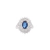 Vintage Platinum 1.18 Carat Oval Blue Sapphire & Diamond Halo Filigree Ring