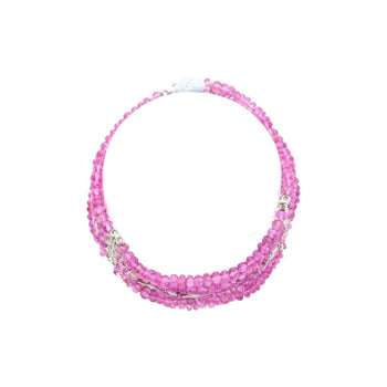 Vintage Platinum Diamond & Pink Sapphire Bead Bracelet – Assay Jewelers