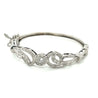 Vintage Retro Old European Cut Diamond Bangle with Filigree and Milgrain Finish in 14K White Gold