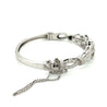 Vintage Retro Old European Cut Diamond Bangle with Filigree and Milgrain Finish in 14K White Gold