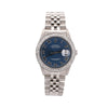Vintage Rolex Datejust 36mm Blue Dial Diamond Bezel Watch