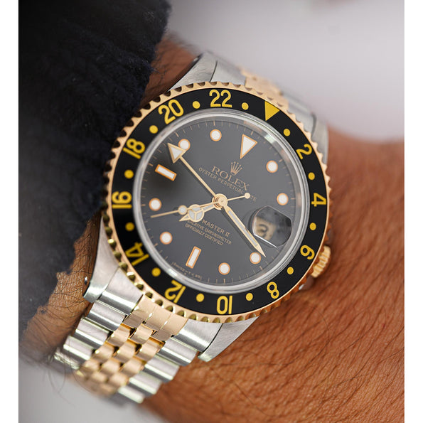 Vintage Rolex GMT II Two Tone Jubilee Ref 16713 Watch 40mm Full Set Box & Papers