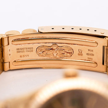 Vintage Rolex OP Date 34mm 14k Gold Champagne Dial Watch – Assay Jewelers