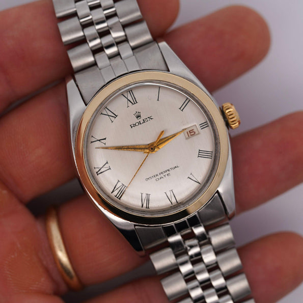 Vintage Rolex Oyster Perpetual Date Two-Tone Steel & Gold Jubilee Bracelet Watch