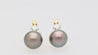 Black Pearl with Fancy Yellow & White Lily Cut Diamond Drop Earrings