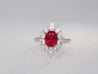 AGL Certified 3.04 Carat Pigeon’s Blood No-Heat Ruby with Diamond Halo Ring