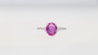 GIA Certified 2.31 Carat Pink Sapphire Oval & Diamond 3-Stone Ring