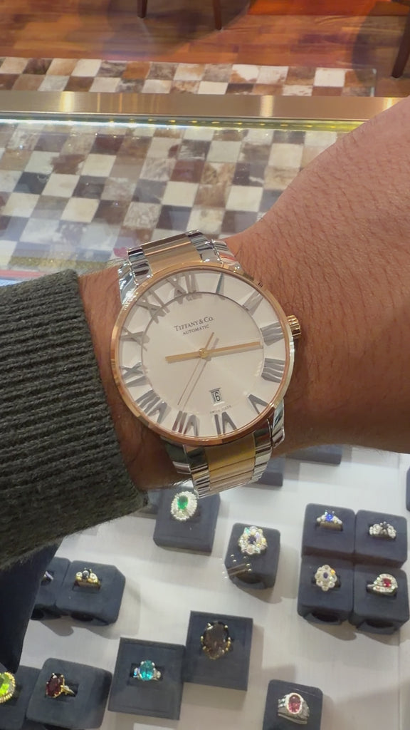 Tiffany & Co Atlas T1115 42mm Automatic 18K Rose Gold Steel 2 Tone Watch