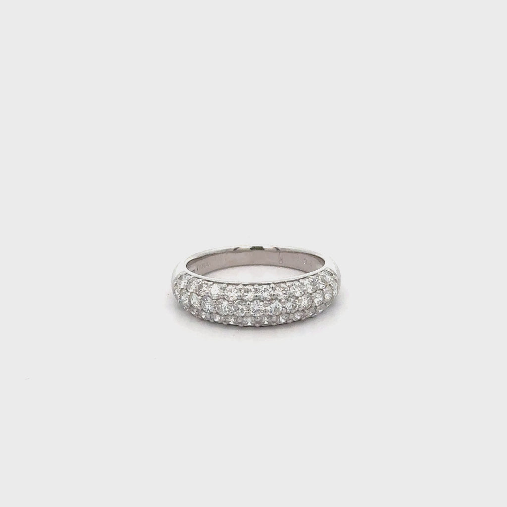 1 Carat Pave Diamond Dome Platinum Band Ring