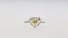 0.77 Carat Floating Fancy Yellow Heart Diamond & Diamond Halo Engagement Ring