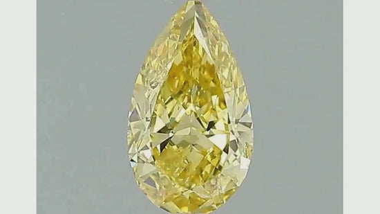 GIA Certified 0.81 Carat Fancy Vivid Yellow Pear Cut Loose Natural Diamond
