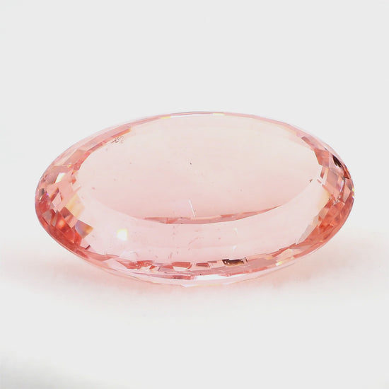 GIA Certified 176 Carat Oval Morganite East West Bezel Pendant Necklace