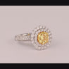 GIA Certified 1.65 Carat Fancy Intense Yellow Diamond Double Halo Ring