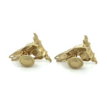 Gemelli Dead Bull in oro massiccio 14k firmati Mignon Faget – Assay Jewelers