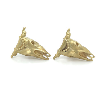 Gemelli Dead Bull in oro massiccio 14k firmati Mignon Faget – Assay Jewelers